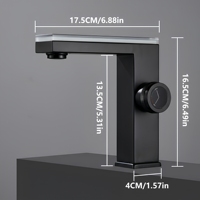 Robinet de lavabo intelligent à affichage numérique, eau froide et chaude, lumière d'ambiance LED, design moderne et épuré, à poser sur le plan de travail