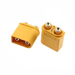 Amass XT90IPB-M Brass PCB Mount Gold-Plated with 2+2 Signal <b>Pins</b> for High Current Smart Charging Applications - Product Image 2