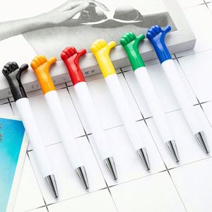 Custom Cartoon Hand Gesture Ballpoint Pen <b>Plastic</b> Portable Twist Thumb Pen Silk <b>Screen</b> Printed Personalized Logo Promotional - Product Image 2