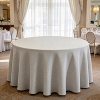 Nappe ronde moderne imprimée de luxe en tissu tissé, lavable, texture lin naturel, pour salle à manger, banquets et décoration d'événements