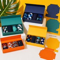 Boîte cadeau pliable colorée pour chaussettes avec plateau de séparation pour emballage de vêtements haut de gamme pour commandes de marques