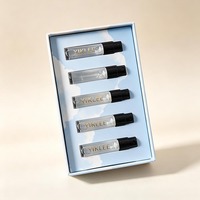 Boîte cadeau en papier rigide, design minimaliste de luxe pour 4 flacons de parfum de 10 ml, 15 ml, 20 ml, vaporisateur de parfum, coffret découverte