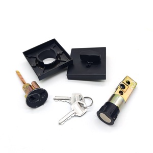 Cerradura de Seguridad de Alta Calidad con Cerrojo de Cilindro Único de Acero Inoxidable Negro Mate para EE. UU. y Canadá, con 3 Llaves, Diseño Cuadrado en un Lado - Product Image 3