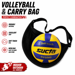 Pallone da <span class=keywords><strong>Pallavolo</strong></span> in Morbida Pelle PU con Borsa per il Trasporto, Misura Ufficiale <span class=keywords><strong>5</strong></span>, Pallone da Allenamento Leggero con Borsa per la Conservazione - Product Image 1