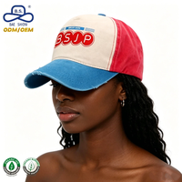 Gorras de Béisbol Retro de 3 Tonos con Certificación GRS HIGG, Personalizadas con Letras y Logotipo Impresos, Lavadas, Premium, para Actividades al Aire Libre