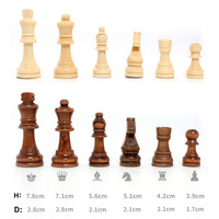 Joli ensemble de jeux de société en bois multifonctionnel 3-en-1 de 40 cm, comprenant Échecs, Dames et Échecs chinois, coffret cadeau éducatif pour
