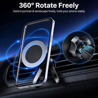 Soporte Magnético para Teléfono de Coche N52 de Plástico, Montaje en Rejilla de Ventilación, Rotación de 360 Grados, Patas Ajustables, Anticaída, Universal para Smartphones
