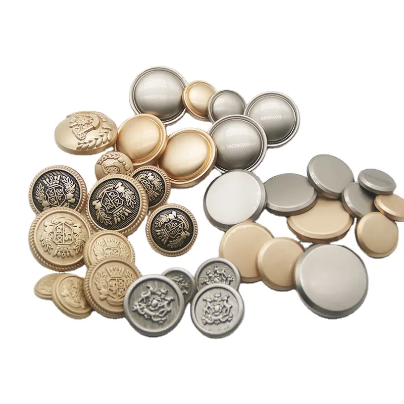 Hot selling fashion vintage embossed coat button custom logo metal alloy shank buttons