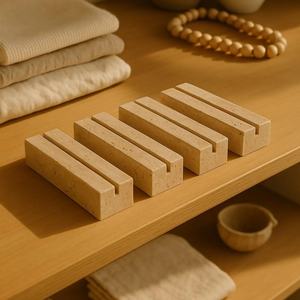 Élégant porte-cartes <span class=keywords><strong>en</strong></span> travertin, Cube rectangulaire <span class=keywords><strong>en</strong></span> marbre, affichage du menu, étiquette de nom de mariage, porte-étiquette <span class=keywords><strong>en</strong></span> pierre - Product Image 4