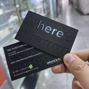 Carta Kraft nera personalizzata UV in rilievo da visita schermo stampato a caldo lucido per uso di auguri di promozione per ufficio - Product Image 4