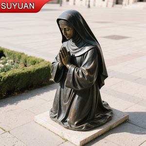 Statue en bronze moderne Saint François Assise Sculpture de figure religieuse populaire <span class=keywords><strong>pour</strong></span> églises Statues religieuses catholiques priant - Product Image 2