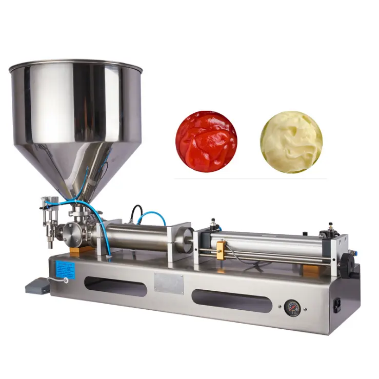 Riempitrice semiautomatica per bottiglie di miele con salsa di pasta di crema di riempimento di liquidi spessi