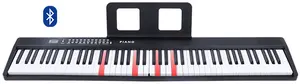 Teclado eletrônico dobrável portátil para piano, teclado de 88 teclas, instrumento com conexão Bluetooth para celular