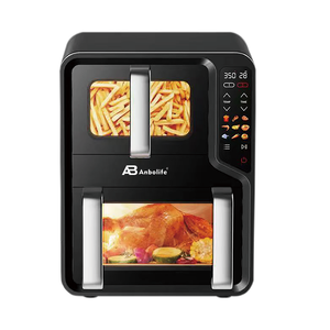 Friggitrice ad Aria <span class=keywords><strong>a</strong></span> Doppio Scomparto Anbolife 12L (5L+7L) con Finestra <span class=keywords><strong>a</strong></span> 360°, Vendita Diretta dalla Fabbrica °   Friggitrice ad Aria con Circolazione d'Aria Calda, <span class=keywords><strong>12</strong></span> Programmi Preimpostati, Antiaderente - Product Image 1