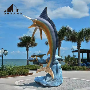 QUYANG decoración al aire libre gran Metal mar <span class=keywords><strong>Pez</strong></span> <span class=keywords><strong>espada</strong></span> escultura moldes gigante azul Marlin <span class=keywords><strong>pez</strong></span> estatua de bronce - Product Image 6