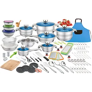 Лидер продаж, набор кухонной посуды из нержавеющей стали на кухне, набор кухонной посуды из 87 предметов