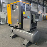 Kompresor Udara Sekrup Stasioner Berpendingin Udara AC Harga Pabrik 125psi Tekanan Tinggi 22kw 30Hp 500L Tanpa Oli dengan Tangki
