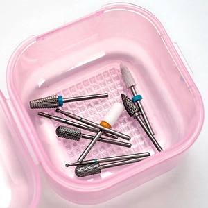 Nail Drill Bits Cleaning <b>Box</b> Disinfection Container Manicure Sterilization Trays Salon Supplies Sterilizer Cup With Drain Basket - Product Image 3