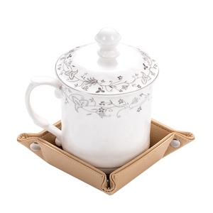 Organisateur de stockage bon marché en gros d'usine porte-gobelet mini <span class=keywords><strong>plateau</strong></span> en cuir pliant pour la promotion - Product Image 3