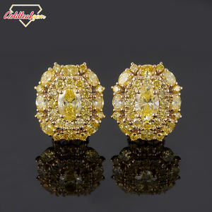 Pendientes de Diamante Amarillo Ovalado Cultivado en Laboratorio Goldleaf, con Certificado IGI, HPHT CVD, Oro Real de 18K/14K, Joyería para Compromiso y Boda para Mujer - Product Image 1