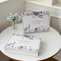 Elegante Caja de Envío Plegable con Diseño Floral de Lavanda, Impresión de Logotipo Personalizado, Caja de Regalo para Productos de Belleza