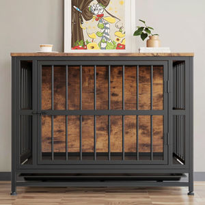 Hölzerne Hunde kisten möbel Modernes Design Hochleistungs-Hundehütte für mittelgroße/große Hunde Wohnzimmer im Innenbereich Verwenden Sie 2 Türen abnehmbar - Product Image 3