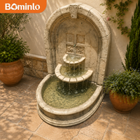 Fontaine murale décorative pour salon intérieur, style européen moderne, panneau sculpté à la main beige personnalisé, effet cascade
