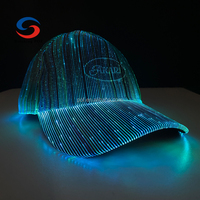Cappello LED in Fibra Ottica con Logo Personalizzato - Berretto Luminoso Ricaricabile USB per Eventi e Feste