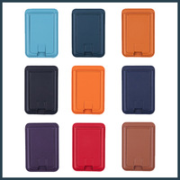 Porte-cartes de crédit et d'identité pliable en cuir PU écologique, fin et élégant, avec 12 aimants puissants, support de téléphone mains libres