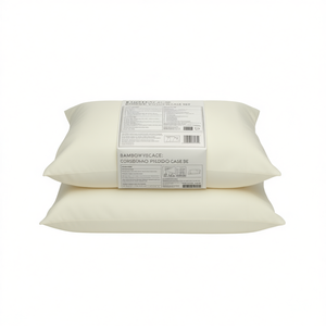 Ensemble de taies d'oreiller en viscose de bambou, taille Queen, 2 pièces, couleur crème, certifié Oeko-Tex, literie pour la maison - Product Image 1