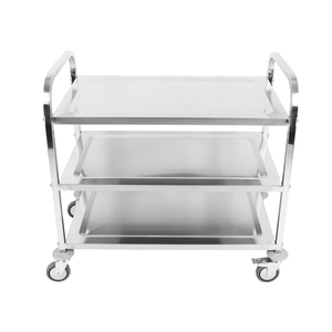 Chariot alimentaire robuste à 3 niveaux en acier inoxydable |   Chariot de cuisine professionnel pour restaurants et traiteurs - Product Image 2
