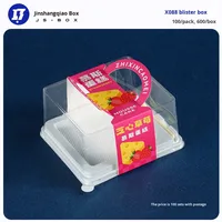 Boîte carrée en plastique X088 de qualité alimentaire, anti-buée, personnalisable, avec fourchette, rouge velours, noire, pour l'emballage de tiramisu à la crème salée