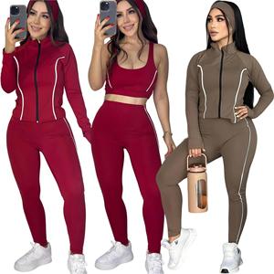 Conjuntos de Yoga, Top Corto con Cuello Alto, Mezcla de Poliéster y Elastano, Tallas 30-50, Ropa Deportiva para Fitness y Running - Product Image 3