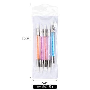 5pcs Dual End <b>Silicone</b> Nail Art Sculpture Pen 3D Carving Dotting Brush Embossing <b>Tool</b> - Product Image 6