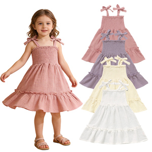 Vestitino a Bretelle per Bambine 100% <span class=keywords><strong>Cotone</strong></span> Biologico, Grazioso <span class=keywords><strong>Abito</strong></span> Estivo per Bambine - Product Image 1
