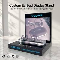 Support d'affichage personnalisé pour écouteurs open-ear avec logo de marque lumineux, panneau publicitaire rétroéclairé par LED, socle en acrylique transparent