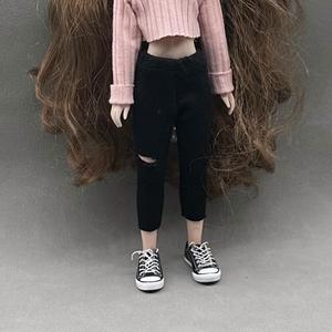 Modèle de jouet en peluche de dessin animé fait à la main de haute qualité, 30 cm, échelle 1/6, mini vêtements décontractés, longue robe t-shirt et <span class=keywords><strong>pantalon</strong></span> en <span class=keywords><strong>jean</strong></span> pour filles - Product Image 6
