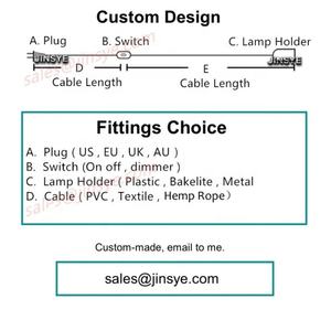 Lámpara de mesa CE VDE, <span class=keywords><strong>enchufe</strong></span> colgante, cables de lámpara, <span class=keywords><strong>portalámparas</strong></span> roscado E14 - Product Image 6