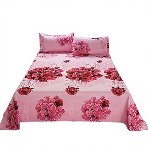 Hot Sale Modern Polyester <strong>Floral</strong> Leaves Pattern 200TC Home Use Anti-Static Therapy Fitted <strong>Bed</strong> <strong>Sheet</strong> - Product Image 1