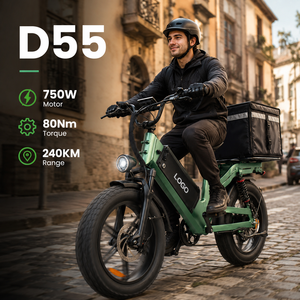 Bicicleta Eléctrica de Carga D55, 48V 750W, Neumático Grueso de 20 Pulgadas, Freno de Disco, Cuadro de Aluminio, Alcance de 240 km, con Luz de Giro - Product Image 1