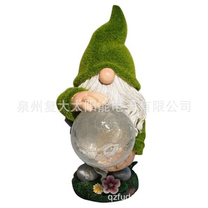 Lámpara Solar de Resina con Forma de Gnomo de Jardín, con Bola de Cristal, LED, Decoración para Exteriores, Resistente al Agua - Product Image 5