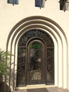 Porte <span class=keywords><strong>d</strong></span>'<span class=keywords><strong>entrée</strong></span> en fer forgé Modèle en verre à ouverture forgé solide avec écran Porte <span class=keywords><strong>d</strong></span>'<span class=keywords><strong>entrée</strong></span> en fer forgé - Product Image 5