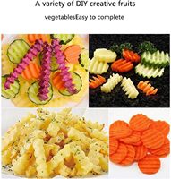 Duurzame kunststof handgreep roestvrijstalen gegolfde mes snelle handmatige snijder voor aardappelen, groenten, fruit, crinkle cutter tool