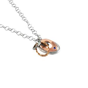 इतालवी विशेष सोने की प्लेटेड फाइन गहने सेट बिकोलर ज्यामितीय पैटर्न हार के साथ जिरकॉन स्टोन फैशन गहने सेट - Product Image 1