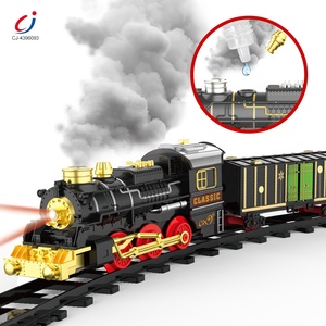 Juego de <span class=keywords><strong>tren</strong></span> Chengji <span class=keywords><strong>el</strong></span>éctrico en pista, juego de riel ligero de música con batería, <span class=keywords><strong>tren</strong></span> de vapor de juguete <span class=keywords><strong>el</strong></span>éctrico retro de alta velocidad para Humo - Product Image 2