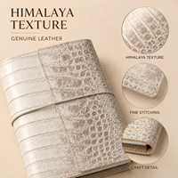 Couverture de carnet A5 en cuir gaufré croco personnalisée style Himalaya, journal de luxe rechargeable, logo personnalisé, vente en gros, cadeau, cordon élastique