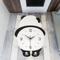Horloge murale LED panda géant moderne et créative silencieuse en MDF à face unique pour la décoration intérieure et le salon
