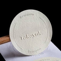 Étiquette autocollante en papier artistique texturé blanc avec logo personnalisé en relief pour l'emballage