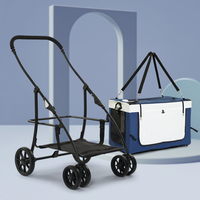 Vente chaude Portable Pliable À Quatre Roues Écologique Poussette Pour Animaux De Compagnie Multifonctionnel Grand Espace Transportant 20kg Capacité Multiple
