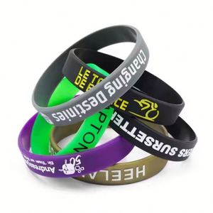 Pulsera de Silicona Deportiva Personalizada con Logotipo Grabado y Texto Relleno de Tinta, Pulsera de Goma para Correr, Pulsera Personalizada para Fiestas - Product Image 3